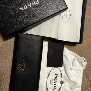 Prada large Saffiano leather long Wallet